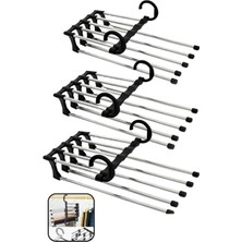 3'lü Hareketli Dolap Askısı, Pantolon ve Şal Düzenleyici Seti