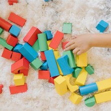 MarkEntegra Renkli Ahşap Blok Seti, 100 Parça - Şekil ve Renk Öğrenme Aracı