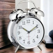 SHC4200 Gümüş Renk Metal Çalar Masa Saati