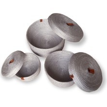 Çok Amaçlı 3'lü Gümüş Sepet Takımı, Şık ve Kullanışlı Tasarım