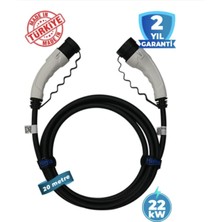 Hims 22KW Tip 2 Beyaz Soketli 5m Elektrikli Araç Şarj Kablosu