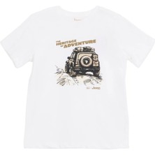 Jeep Baskılı Ekru Erkek Çocuk T-Shirt J6SB-TST7689