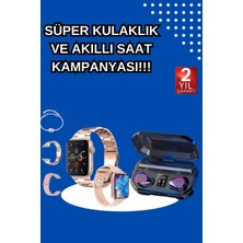 Rivera Tech Rvrtch Kadınlar Için 3 Kordonlu Akıllı Saat ve Dijital Göstergeli Powerbankli Bluetooth Kulakl