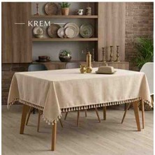 Ayzen Home Püskül Detaylı Su Itme Özelliğine Sahip Duck Kumastan Masa Örtüsü 6 Adet Değişik Ölçü Vardır (Kişiye Özel Ölçü Alınır Hazırlanır)