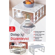 3'lü Flowers Dolap Içi Raf Seti, Şık ve Kullanışlı Düzenleme Çözümü
