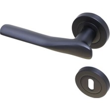 MarkEntegra Royal Mat Siyah Sürgülü Kapı Kolu - Daire Rozetli