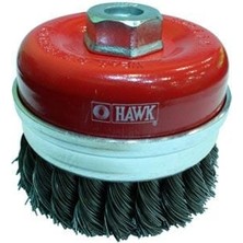 Hawk 80MM Gri Burma Telli M14 Vidalı Çanak Fırça // HA-10121