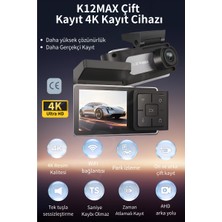 Dobest K12 Max Çift Kamera 4K Araç Kayıt Cihazı/wifi Bağlantısı/park Izleme/ahd  Arka Yolu