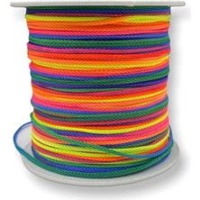 Hedef Bijuteri Gökkuşağı Renkli, Karışık Renk Paraşür Ipi, Takı Yapım Ipi , Mix Renk Ip ( 10 Metre )