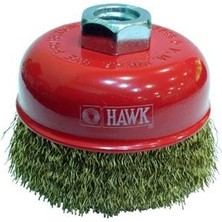 Hawk 100MM Sarı Dalgalı Telli M14 Vidalı Çanak Fırça // HA10117