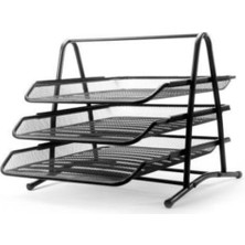 Şık ve Dayanıklı Üçlü Metal Evrak Rafı, Düzen ve Erişimi Kolaylaştırır