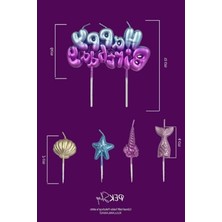 MarkEntegra Deniz Kızı Temalı 5'li Doğum Günü Pasta Mum Seti