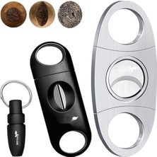 MarkEntegra 3'lü Profesyonel Puro Makası Seti - Çift Bıçak, V-Kesici ve Punch Kesici