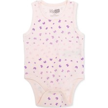 Hellobaby Kız Bebek Body Kelebek Baskılı Çıtçıtlı Bisiklet Yaka Atlet
