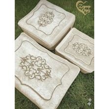 Kadife Gold Işlemeli 3’lü Kapı Süsü Takımı, Şık ve Zarif Tasarım