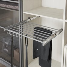 Gri Renkli 45CM Teleskopik Raylı Plastik Pantolonluk, Şık ve Kullanışlı