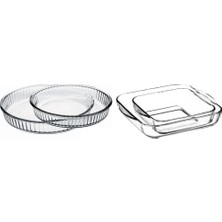 Paşabahçe Borcam Kare Borcam Yuvarlak 4 Parça Süper Set