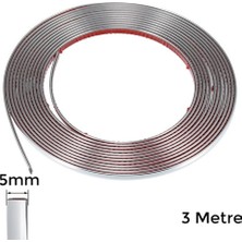 Otohousse Yapışkanlı Nikelaj Şerit Bant Çıta 5mm 3 Metre Krom
