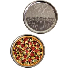Rivera Tech Rvttc Delikli Çelik Pizza ve Lahmacun Tepsisi Orta Boy -32  cm
