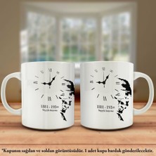 Asilmeydan Çift Yön Renkli Baskılı 10 Kasım - Saat 9.05 -Mustafa Kemal Atatürk Günü Kupa Bardak