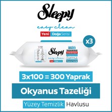 Sleepy Ocean Yüzey Temizlik Havlusu Mendili Okyanus Tazeliği 3x100 (300 Yaprak)