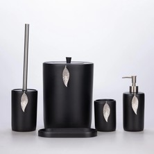 Selim Leaf Banyo Seti Siyah-Gümüş