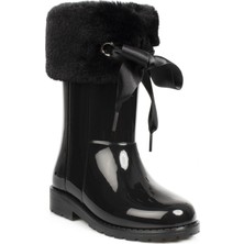 Igor Campera Charol Soft Siyah Yağmur Çizmesi PVC Malzeme ile Çocuklar İçin Kürklü Rahat Tasarım W10239-002