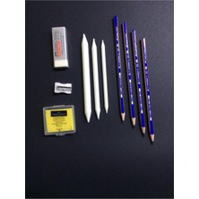 eOfis Faber Castel Dereceli Kalem Seti 2b 4b 6b 8b 5 Parça Hamur Silgi ve Kalemtraş ile Birlikte