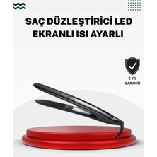 Rivera Tech Rvrthc 2025 Seri Profesyonel Isı Ayarlı Titanyum Kaplama Saç Düzleştirici Dijital Ekranlı