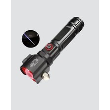 Rivera Tech Rvrtch USB Şarjlı Çok Amaçlı El Feneri Çekiçli Pusulalı