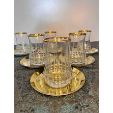 DG Çay Takımı 12 Parça Kesme Yaldızlı