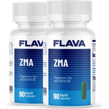 FLAVA ZMA | Çinko Magnezyum B6 Vitamini - 90 Kapsül x 2 Adet