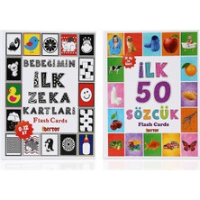 Flash Kart Diy Toy Eğitici Flash Cards İlk 50 Sözcük + Bebeğimin İlk Zeka Kartları 0 - 24 Ay Parça Sayısı 1