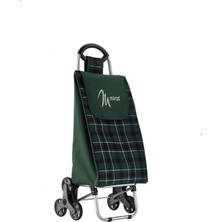 Renkli ve Şık Üç Tekerlekli Ekose Pazar Arabası, Pratik Taşıma Kolaylığı