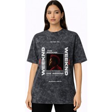 Sevbano Die For You The Weeknd Rapper Şarkıcı Baskılı Unisex Oversize Vintage Yıkamalı Tişört