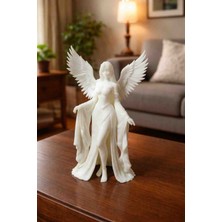 3D VAN TASARIM Beyaz Kanatlı Melek Figürü