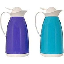 MarkEntegra 750 ml Kapasiteye Sahip Cam Termos - Mavi ve Mor