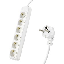 Rivera Tech Rvrstr4 Topraklı Uzatma Kablosu 6 Priz 5 M - Beyaz 9260105