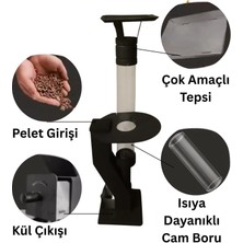Utaylife Outdoor Mini Cam Portatif Füze Soba Pelet Kamp Sobası Bahçe Teras 120 cm Sehpalı (1 Kilo Pelet Hediye ve Pürmüz)