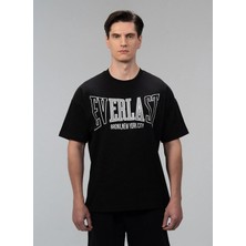 Everlast TM0172 167-ICONIC Rest Oversize Siyah Bisiklet Yaka Normal Düz Erkek T-Shirt