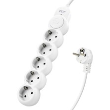 Rivera Tech Rvrstr4 Termal Akım Korumalı Uzatma Kablosu 5 Priz Anahtarlı 2 M - Beyaz 3394-01
