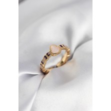 Rivera Tech Rvrstr4 Gold Renk Mineli Su Kabağı Model Kadın Yüzük - TJ-BYK3953