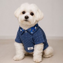 Puppy Party Yakalı Lacivert Puanlı Köpek Üstü