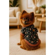 Puppy Party Içi Sıcacık Çiçek Baskılı Arkası Fiyonk Detaylı Köpek Üstü