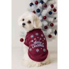 Puppy Party Gri Yılbaşı Temalı Baskılı Polar Üst