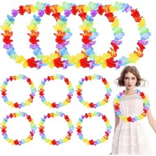 Rivera Tech Rvrstr4 Hawaii Çiçekli Boyun Kolyesi - Renkli Tropikal Parti Leisi 12 Adet