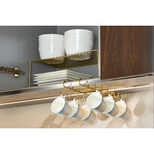 Şık Metal Mutfak Seti, Dolap Düzenleyici ve 10'lu Bardaklık Takımı