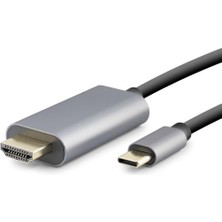 Rivera Tech Rvrstr4 Type-C To Hdmı Kablo Hdtv 4K 60Hz Pvc 1.8m Gri HDX7837
