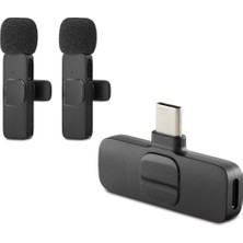 Rivera Tech Rvrstr4 Kablosuz Çift Mikrofon Type-C Siyah HDX2788