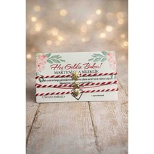 Uno Di Famiglia 3 Lü Set Marteniçka Şans  Bilekliği , Kalpli Marteniçka , Yoncalı Marteniçka , Yıldızlı Marteniçka , Mart Bilekliği , Bahar Bilekliği , Kırmızı Beyaz Bileklik